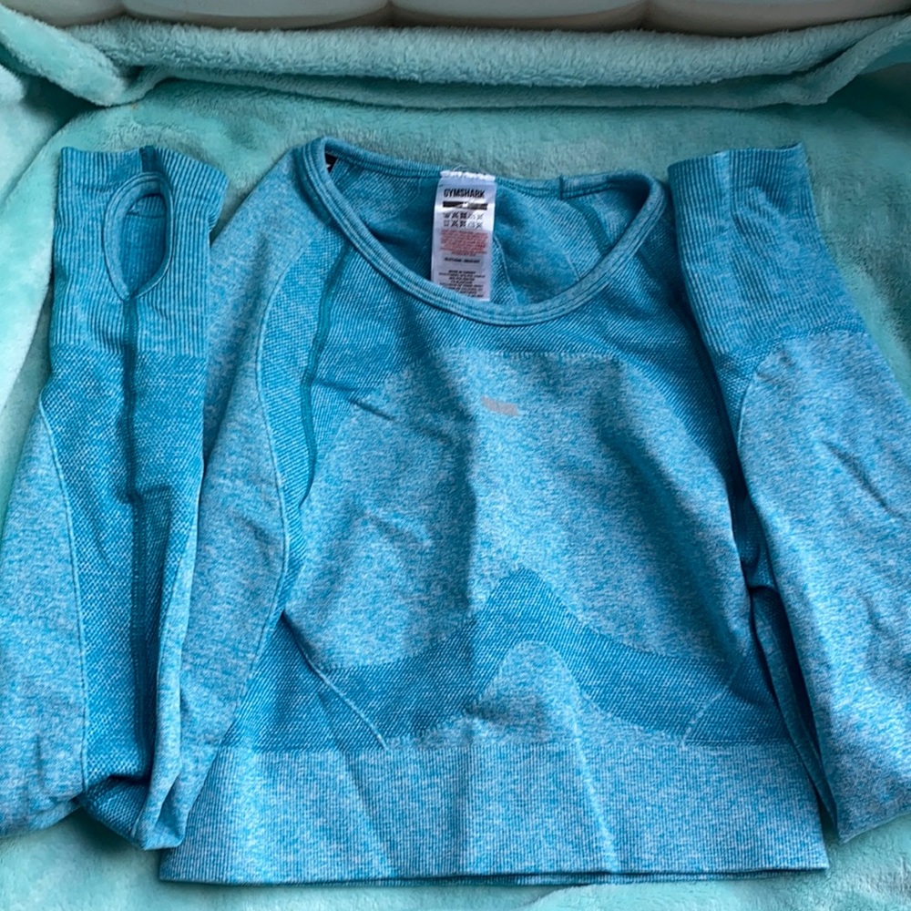 Gymshark Light Blue Long Sleeve Crop